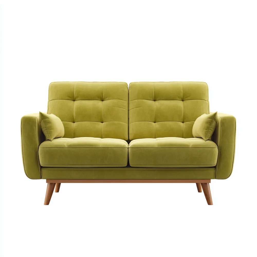 Canapé 2 places Tissu 150x85x90 cm - Vert Olive - Design Moderne