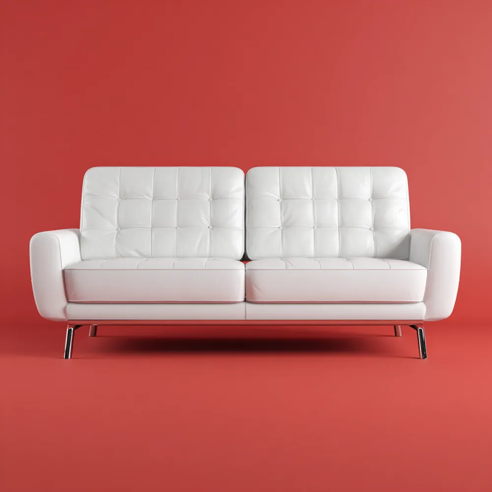 Canapé 2 places Cuir 150x90x85 cm – Blanc – Design Contemporain