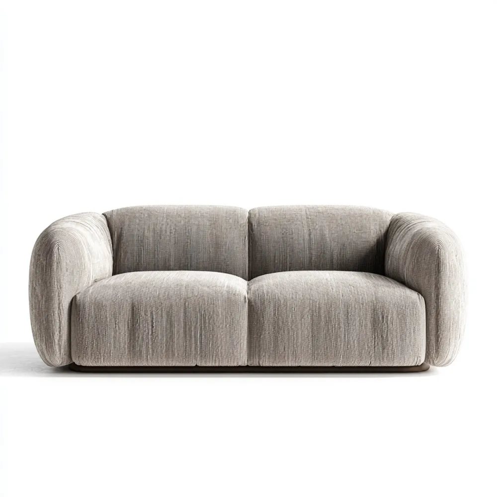 Canapé 2 places Tissu doux 180x90x75 cm - Gris Clair - Design Moderne