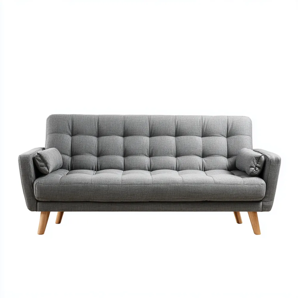 Canapé 2 places 190x80x85 cm – Tissu – Gris – Design moderne