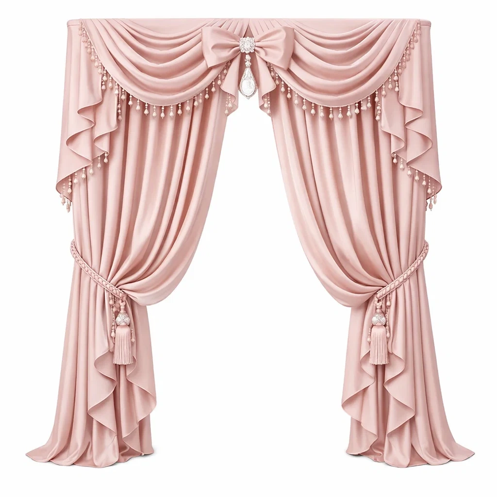 Rideau decoratif romantique avec noeud central-OrbitalOak