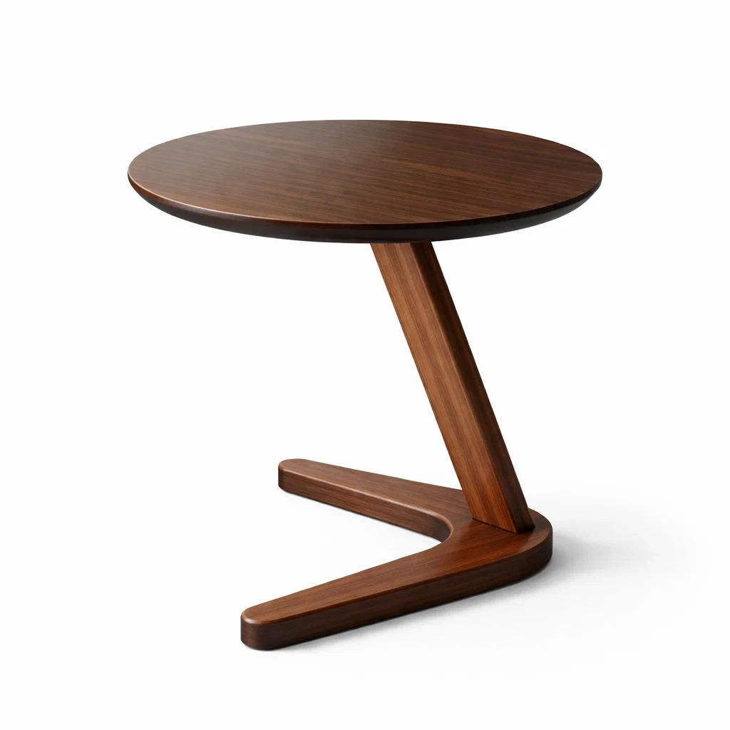 Table d appoint design asymetrique en bois-OrbitalOak