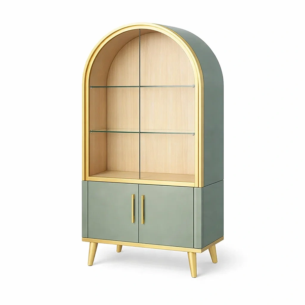 Vitrine arquee moderne avec portes basses-OrbitalOak