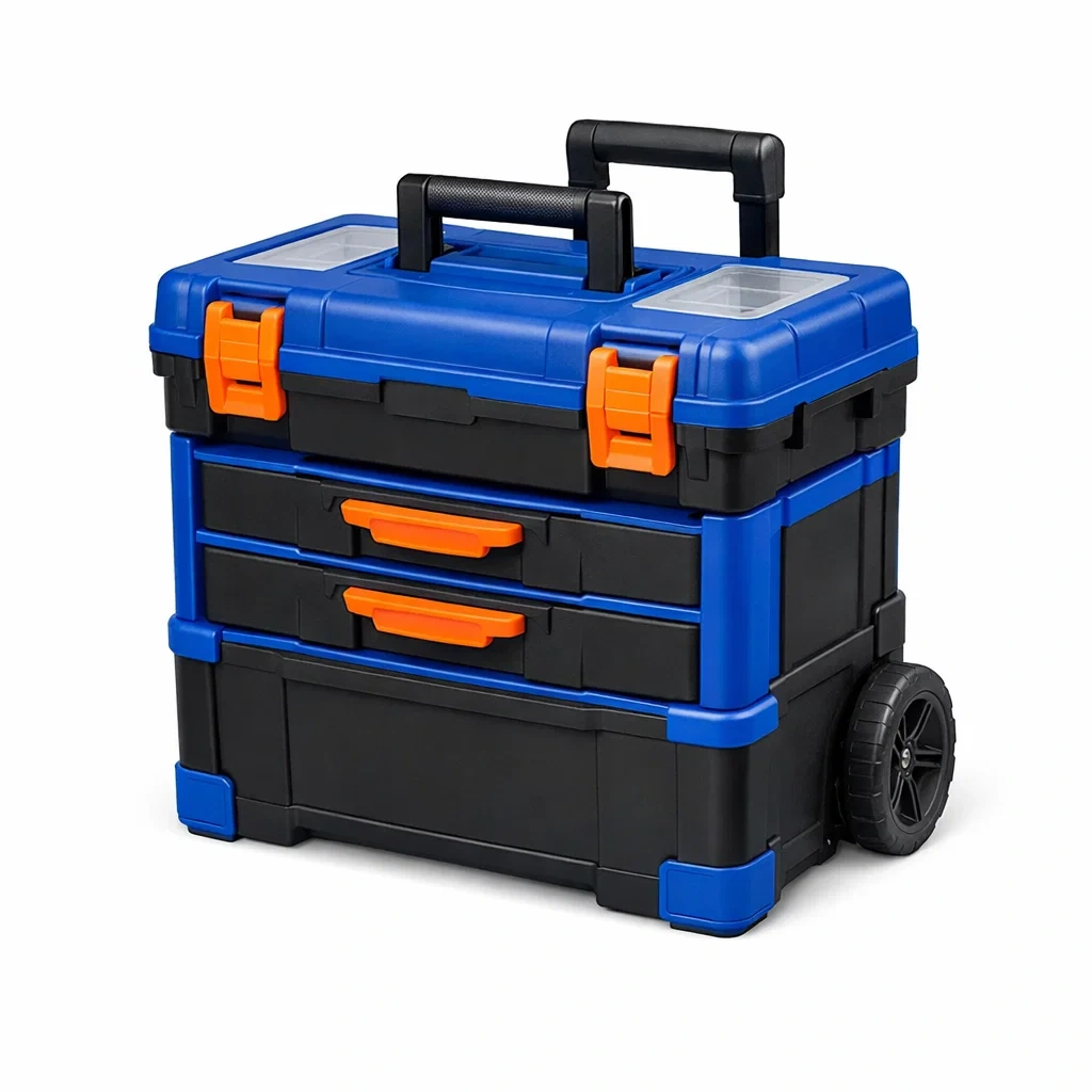 Coffre a outils roulant avec tiroirs integres-XenDecor