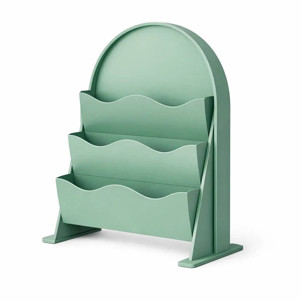 Porte revues sur pied design moderne vert menthe-XenDecor