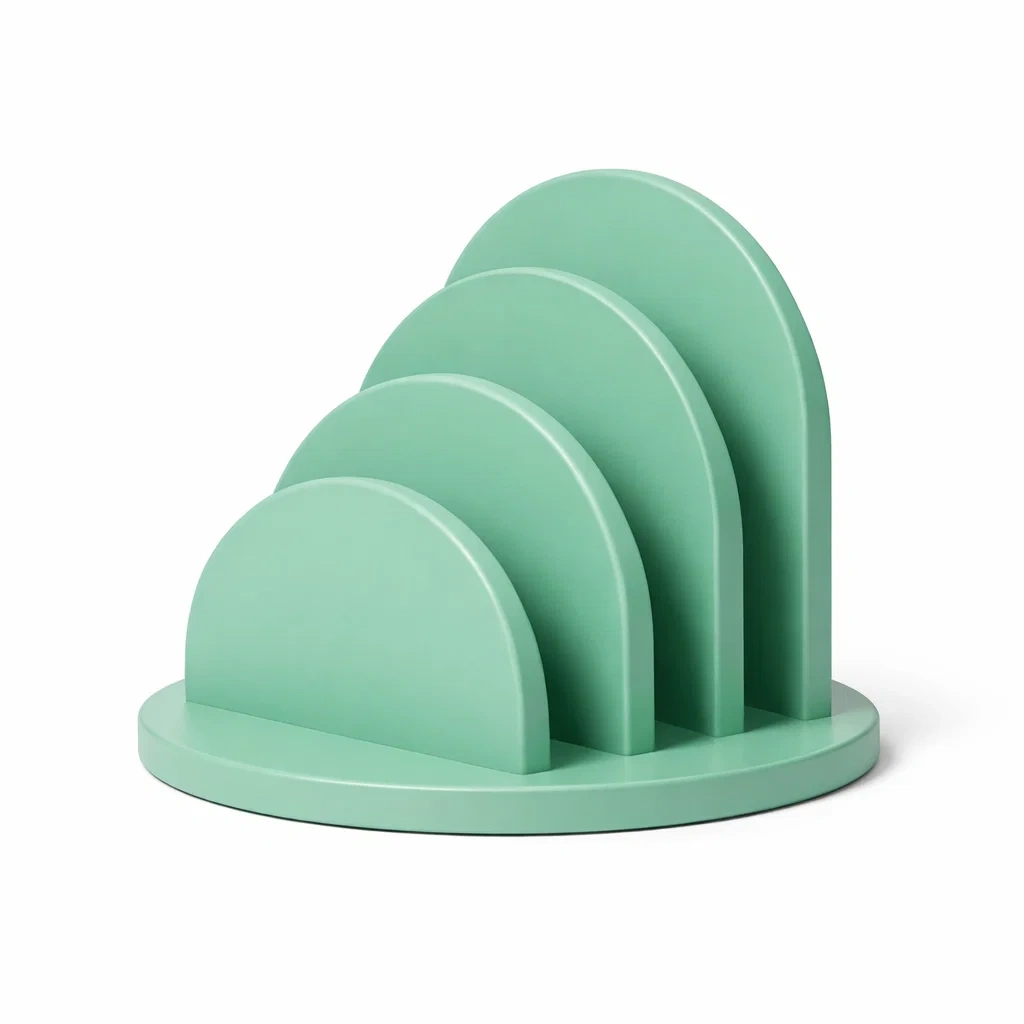 Organisateur circulaire design contemporain vert clair-XenDecor