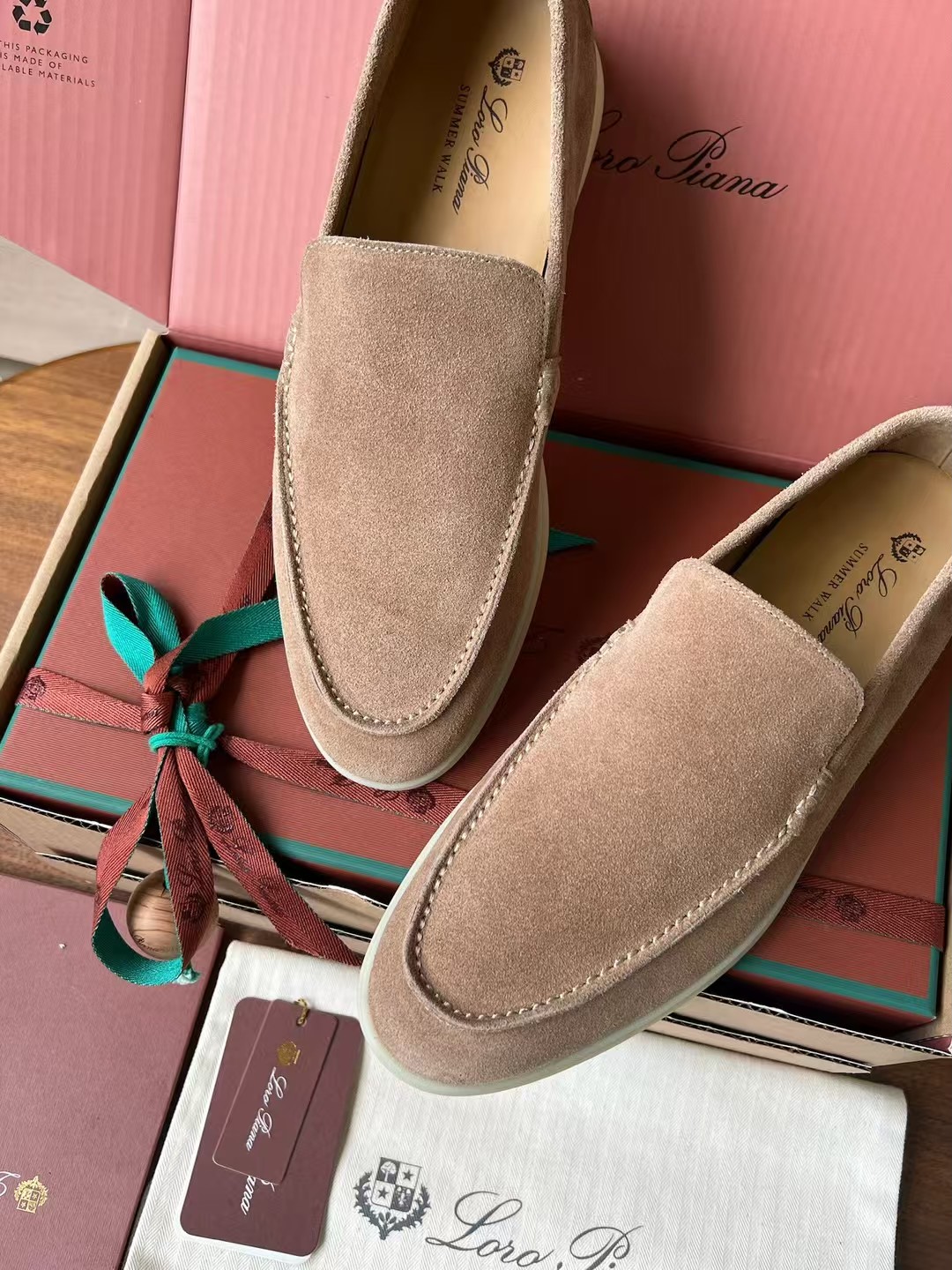 Loro Piana Summer Walk End Walk Low-top Comfortable and casual Men's Shoes麂皮 一脚蹬 运动鞋 波鞋  FAE8124H755