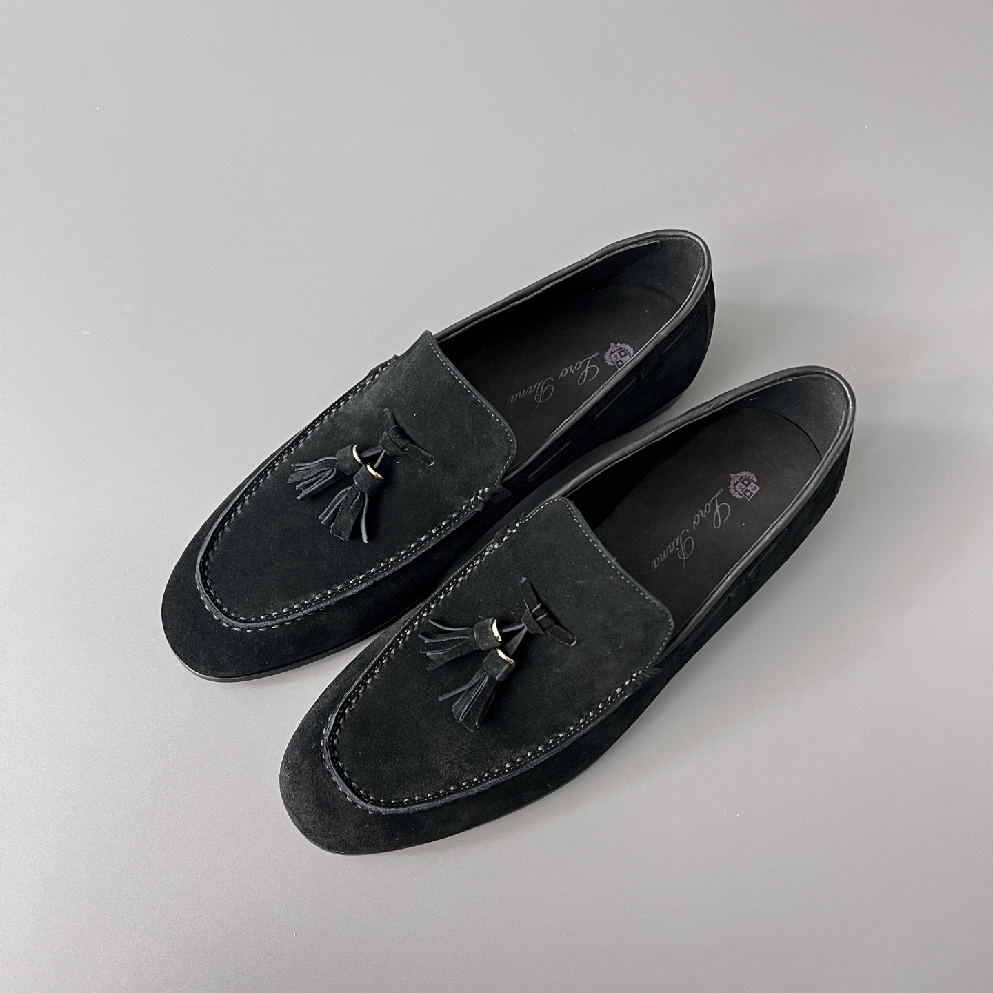 Loro Piana LP  Style Serge Walk Shoes | Italian Inspired Suede Loafers for Men 黑色