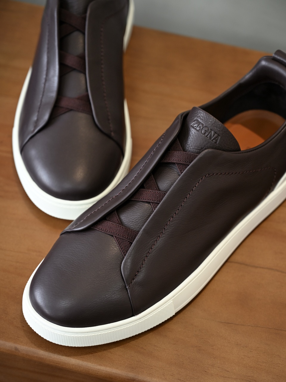 ZE2617 杰尼亚  Zegna Triple -(Smooth Leather) Laceless Sneakers -C0-02