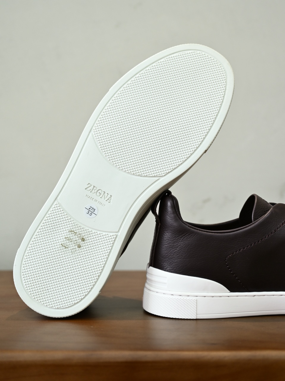 ZE2617 杰尼亚  Zegna Triple -(Smooth Leather) Laceless Sneakers -C0-02