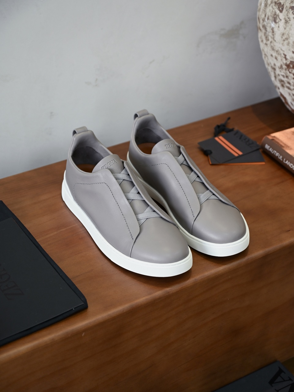 ZE2617 杰尼亚  Zegna Triple -(Smooth Leather) Laceless Sneakers -C0-03-LHOTA-S5207Z-PRO