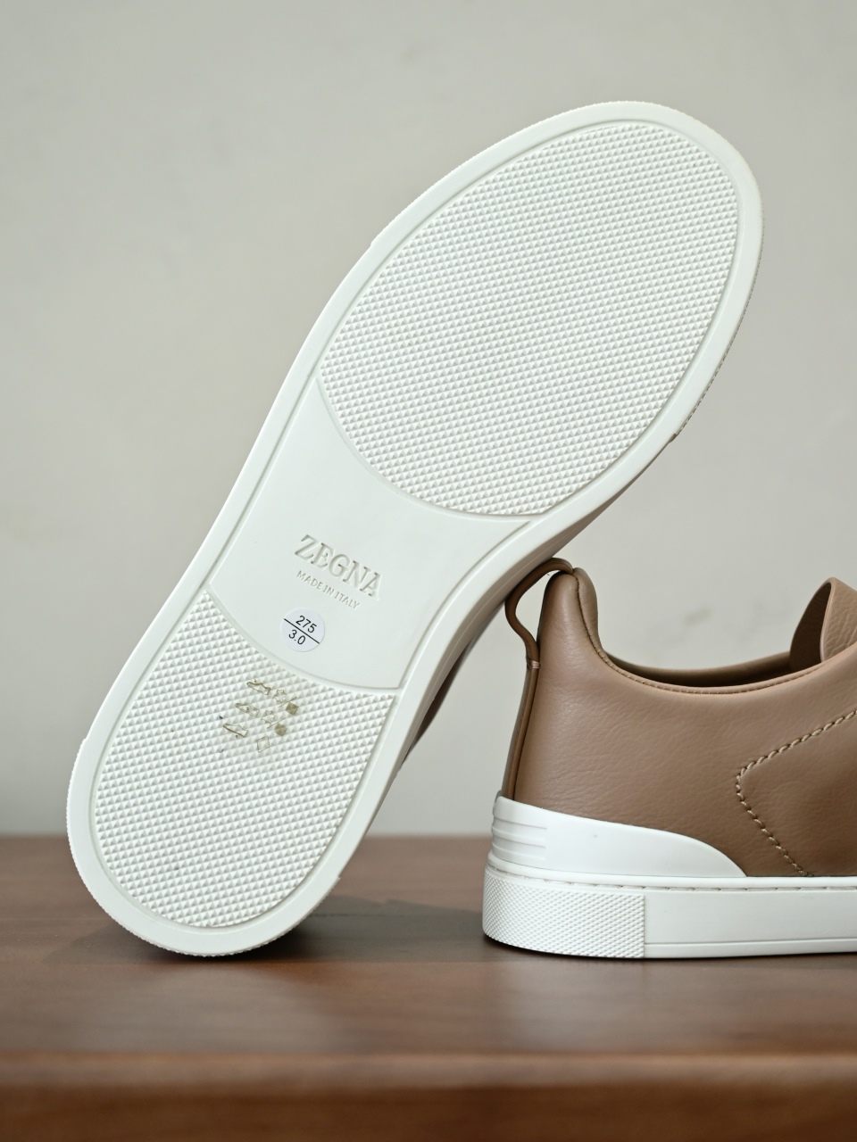ZE2617 杰尼亚  Zegna Triple -(Smooth Leather) Laceless Sneakers -C0-06-LHOTA-S5207