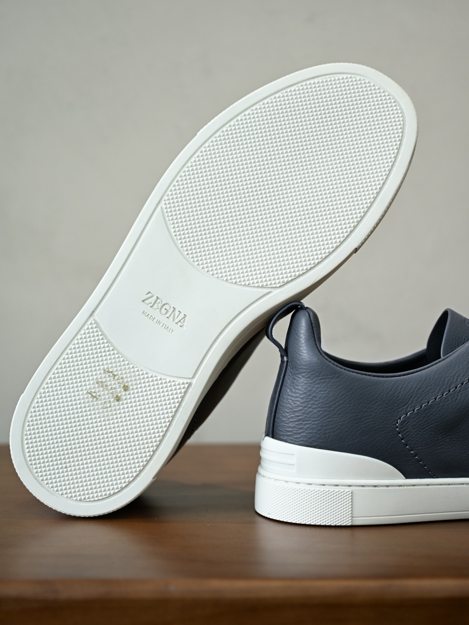 ZE2617 杰尼亚  Zegna Triple -(Smooth Leather) Laceless Sneakers -C0-09-LHOTA-S5207