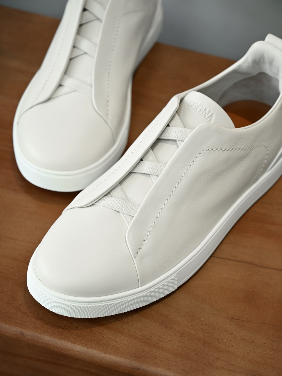 ZE2617 杰尼亚  Zegna Triple -(Smooth Leather) Laceless Sneakers -C0-10-LHOTA-S5207