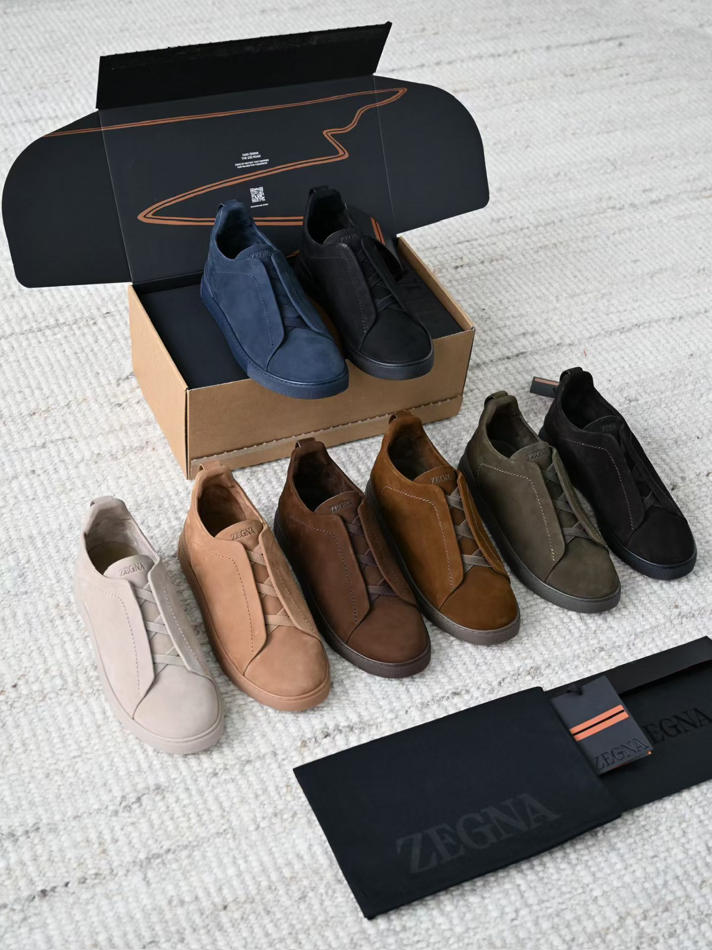 ZE2441-5 杰尼亚  Zegna Triple -(Suede) Laceless Sneakers -C0-LHNBC-S7964Z