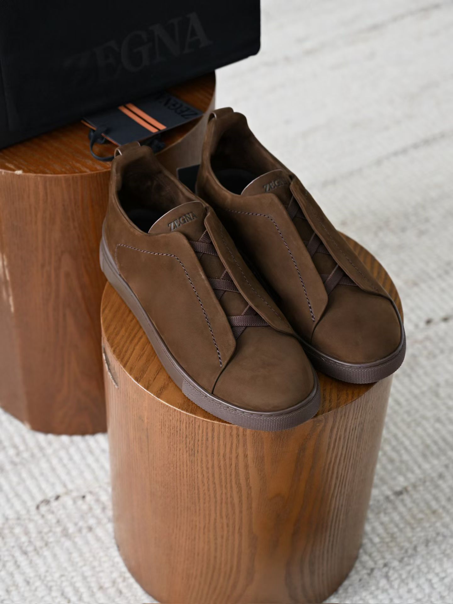 ZE2441-5 杰尼亚  Zegna Triple -(Suede) Laceless Sneakers -C0-LHNBC-S7964Z
