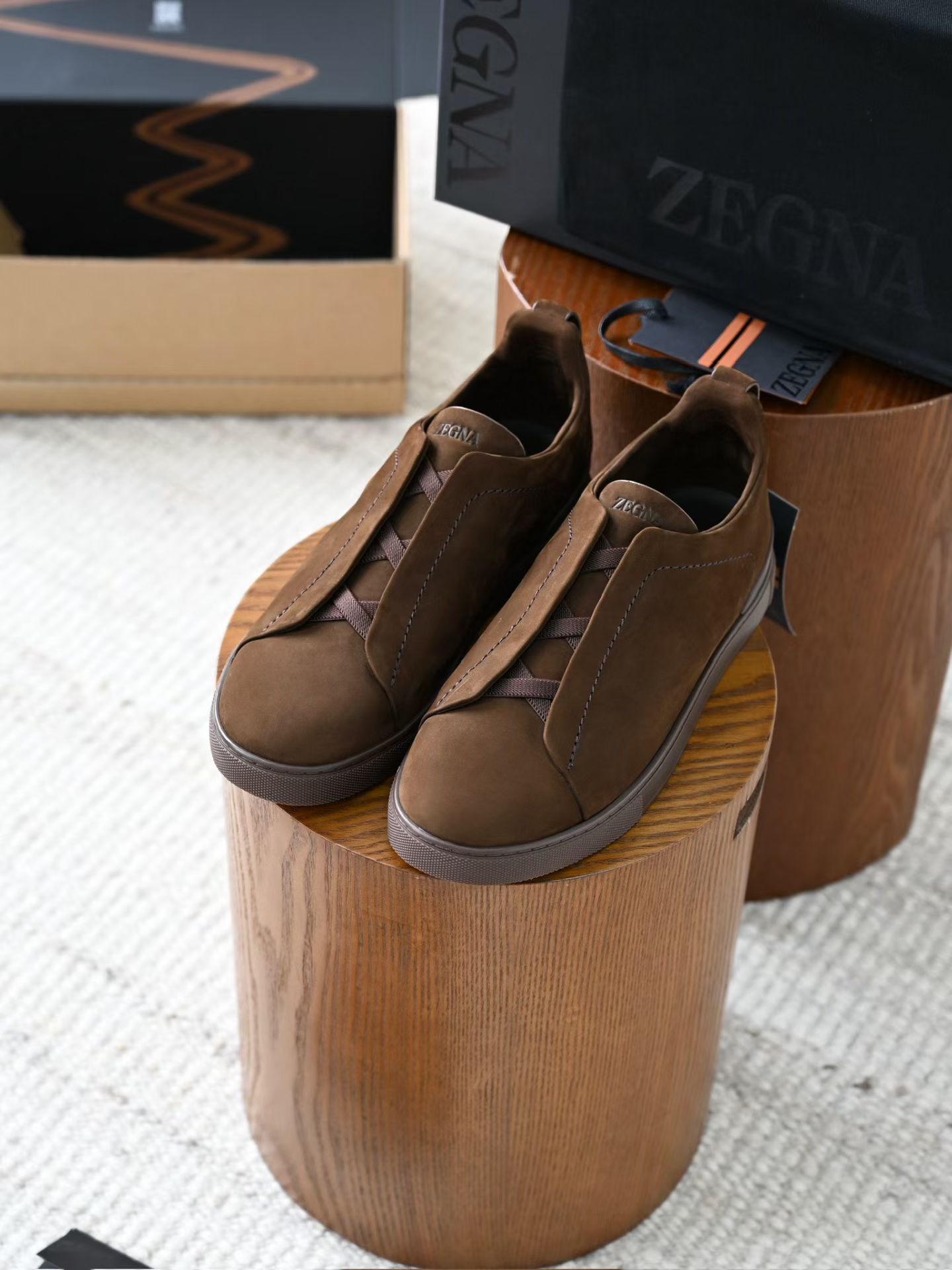 ZE2441-5 杰尼亚  Zegna Triple -(Suede) Laceless Sneakers -C0-LHNBC-S7964Z