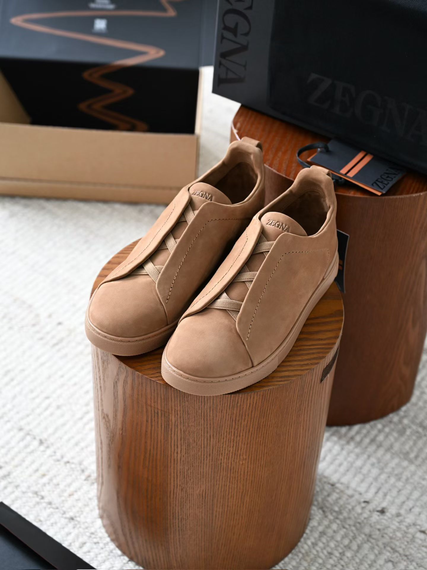 ZE2441-5 杰尼亚  Zegna Triple -(Suede) Laceless Sneakers -C0-LHNBC-S7964Z