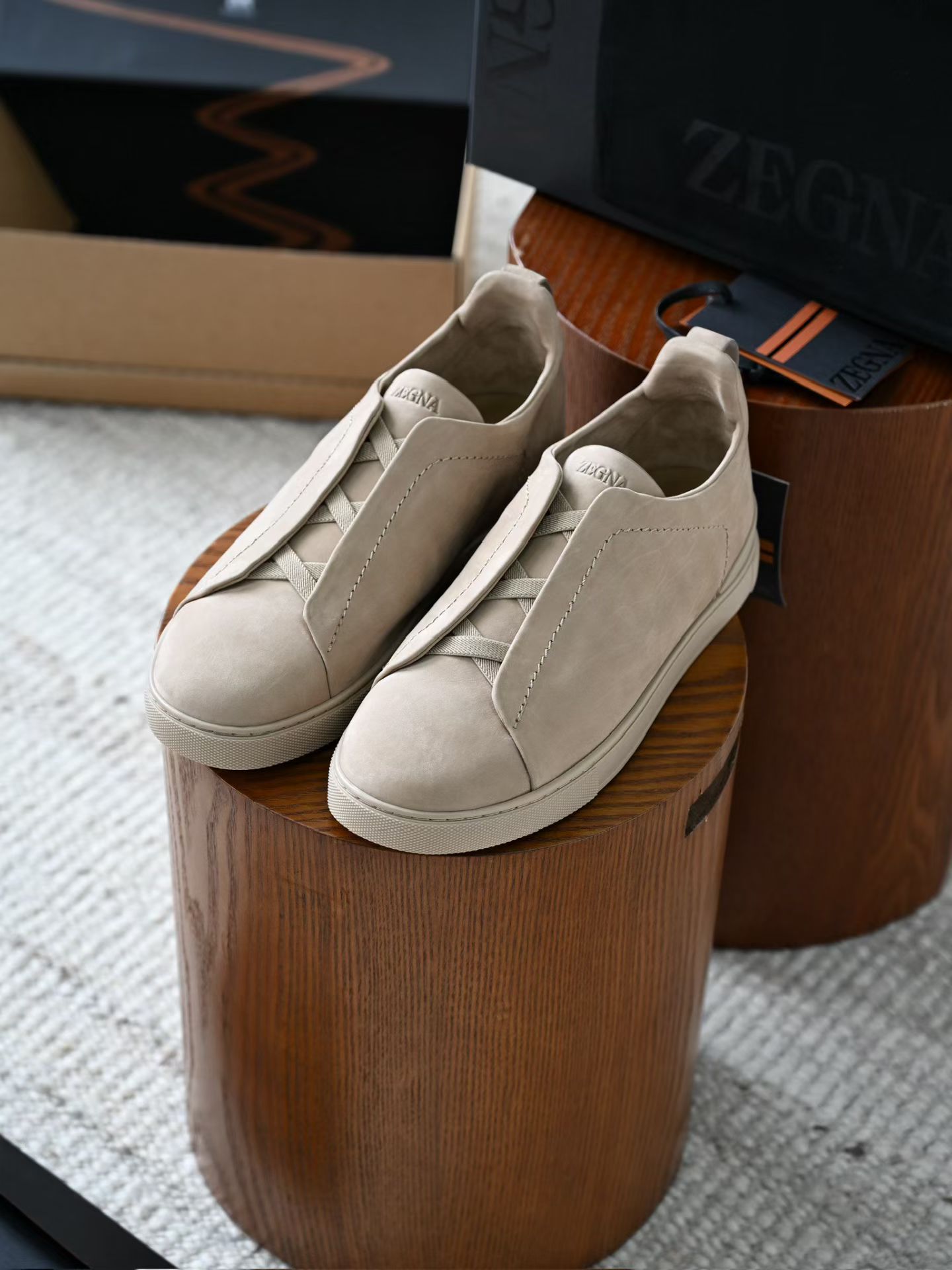ZE2441-5 杰尼亚  Zegna Triple -(Suede) Laceless Sneakers -C0-LHNBC-S7964Z
