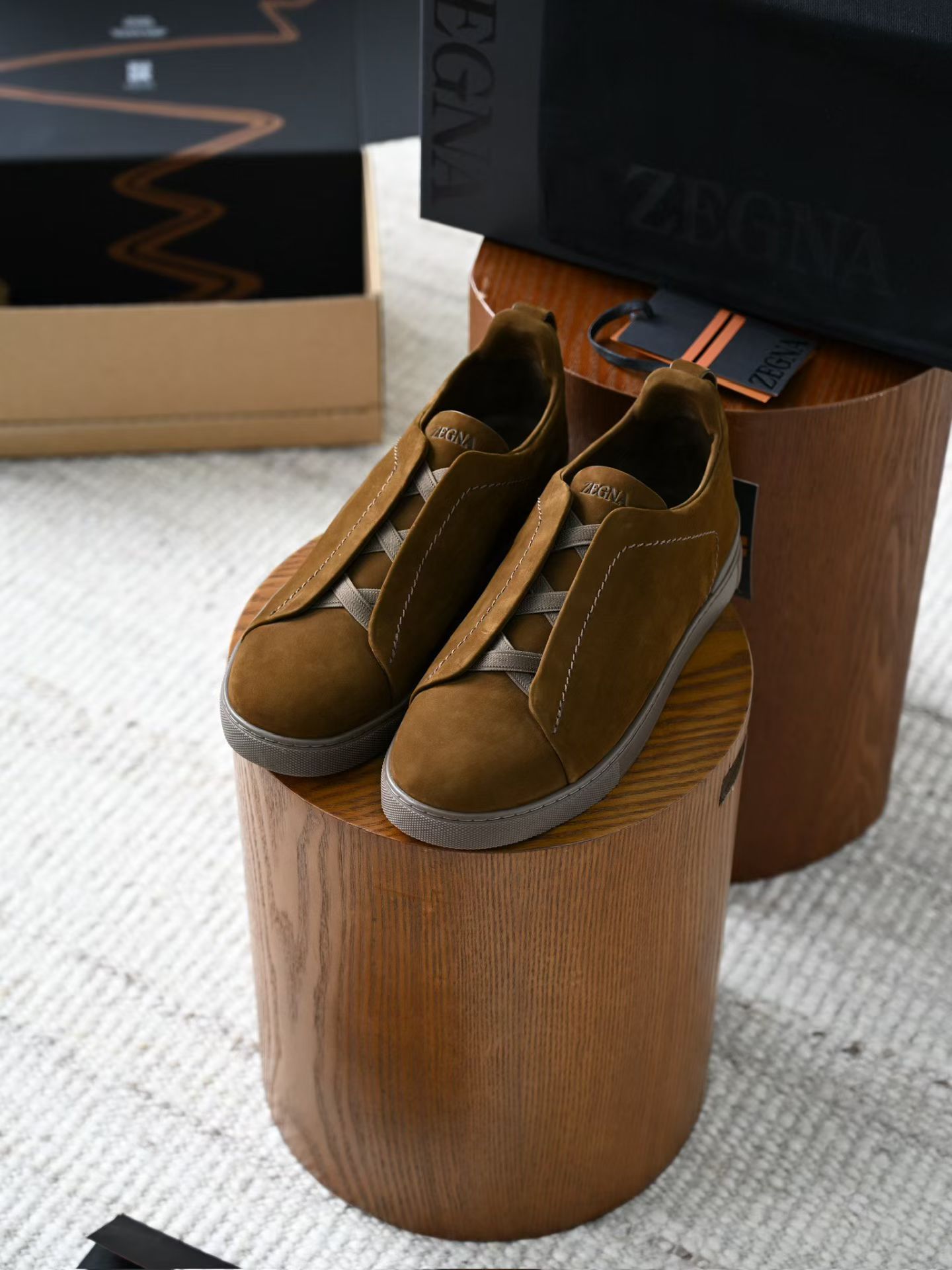 ZE2441-5 杰尼亚  Zegna Triple -(Suede) Laceless Sneakers -C0-LHNBC-S7964Z