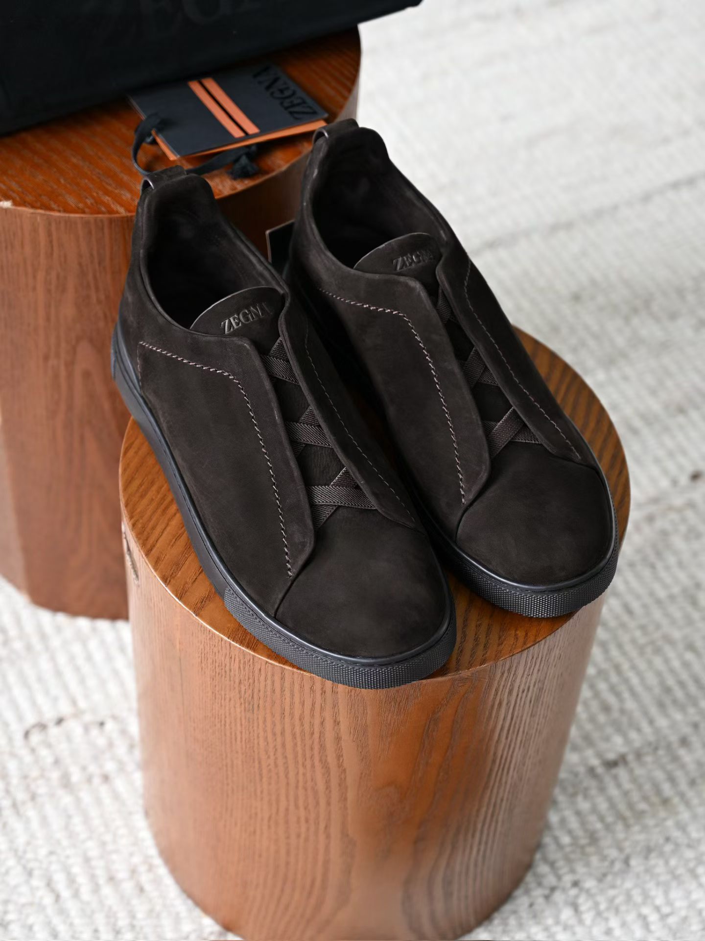 ZE2441-5 杰尼亚  Zegna Triple -(Suede) Laceless Sneakers -C0-LHNBC-S7964Z