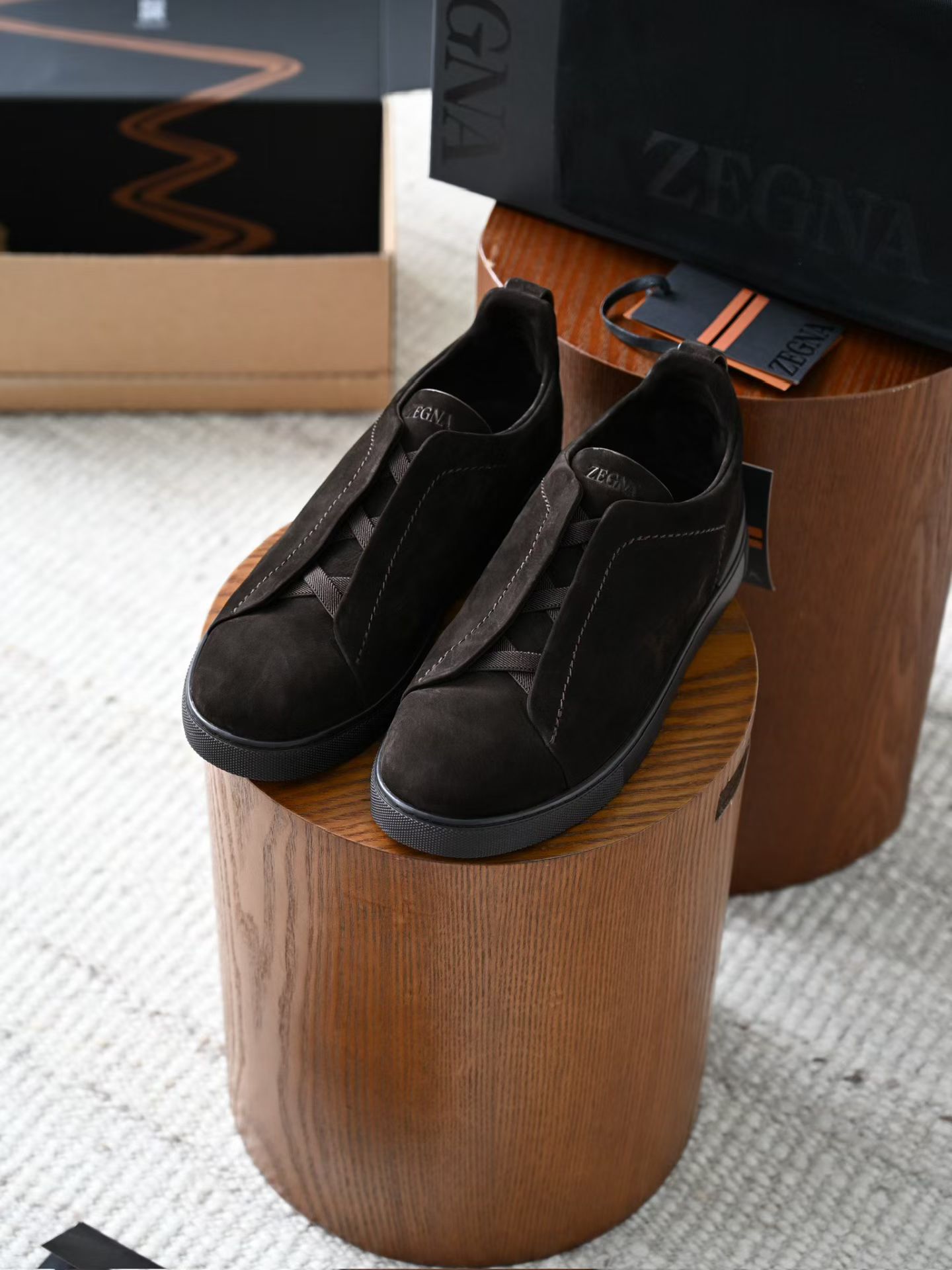 ZE2441-5 杰尼亚  Zegna Triple -(Suede) Laceless Sneakers -C0-LHNBC-S7964Z
