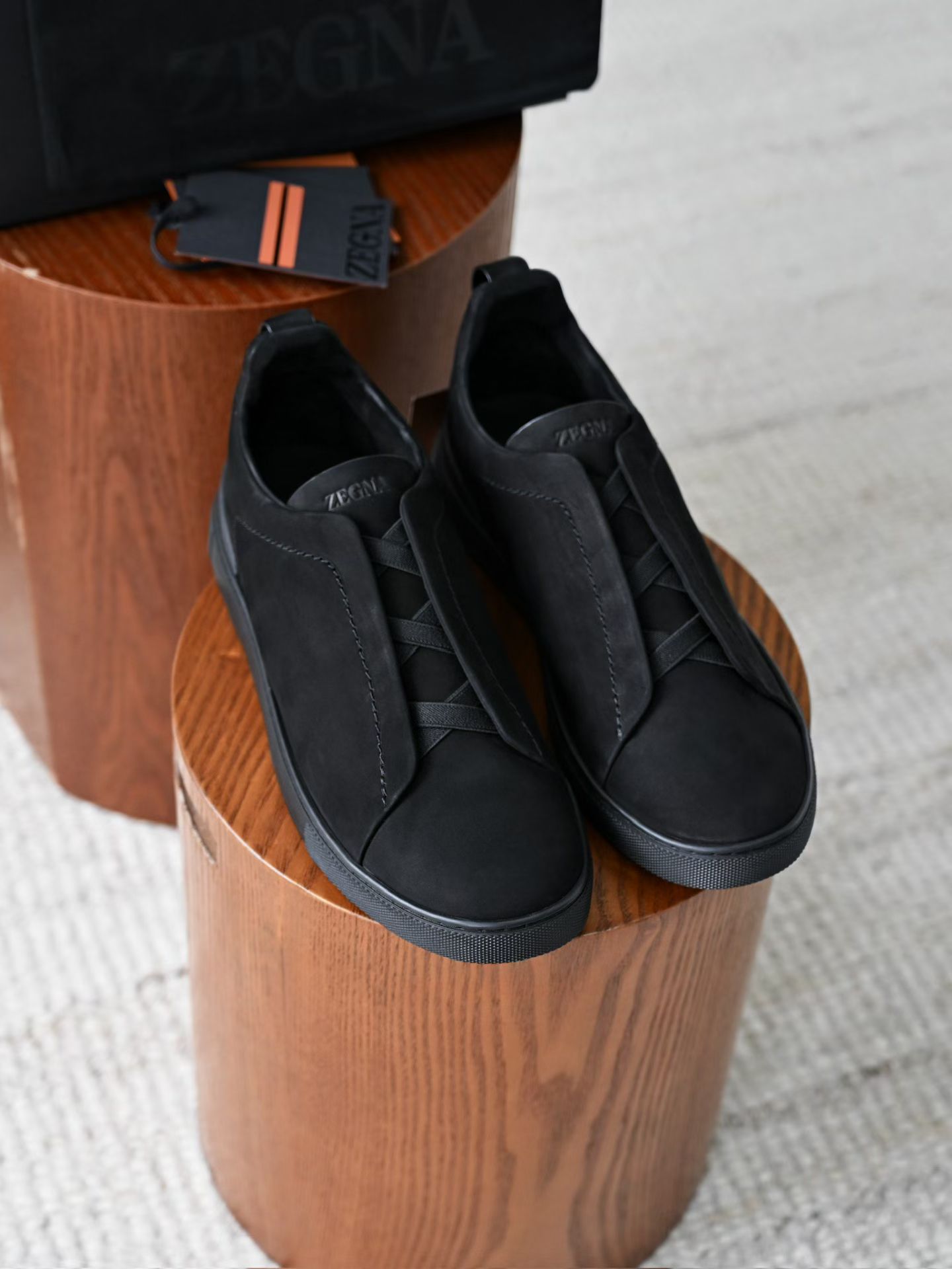 ZE2441-5 杰尼亚  Zegna Triple -(Suede) Laceless Sneakers -C0-LHNBC-S7964Z