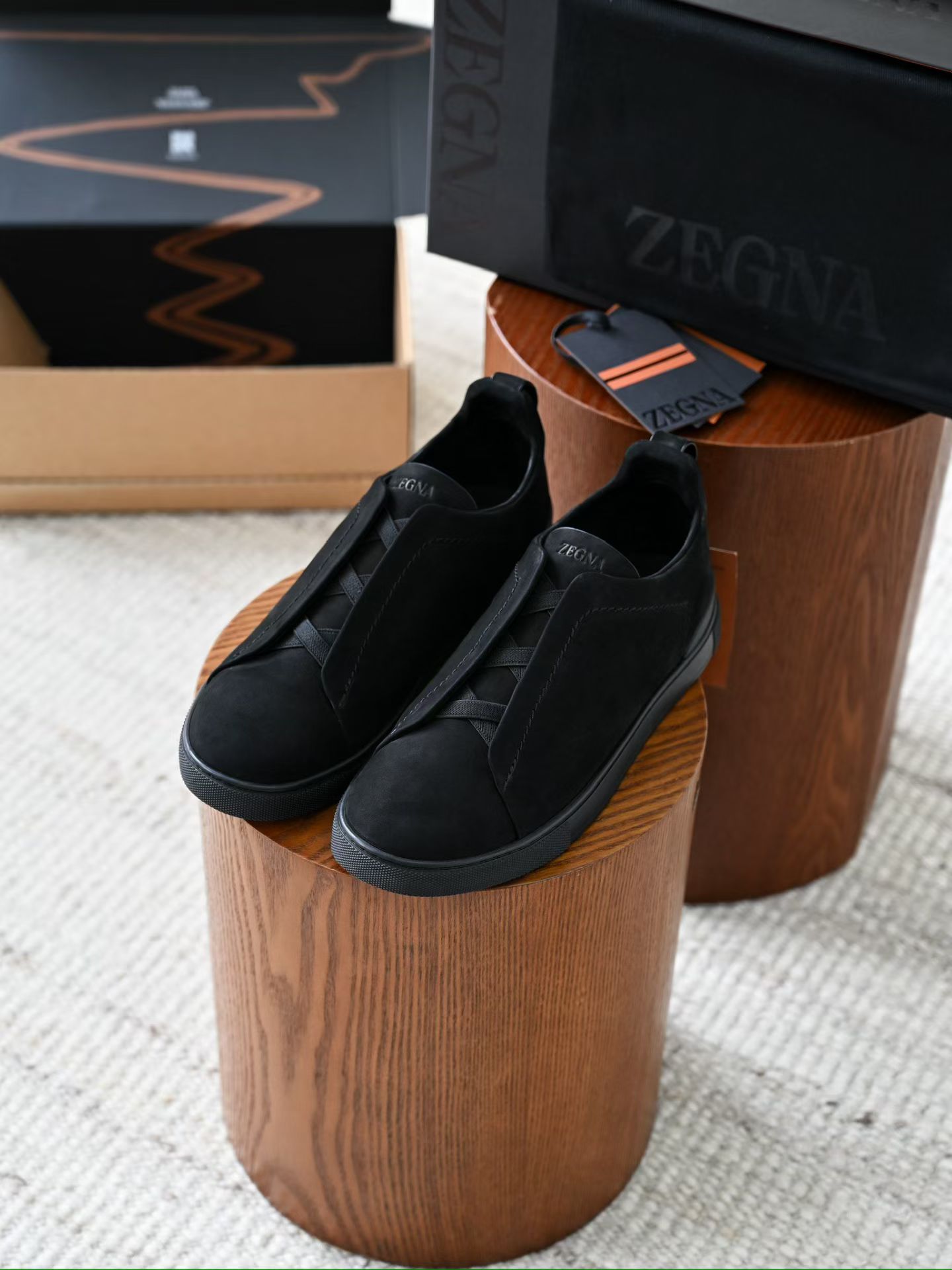ZE2441-5 杰尼亚  Zegna Triple -(Suede) Laceless Sneakers -C0-LHNBC-S7964Z