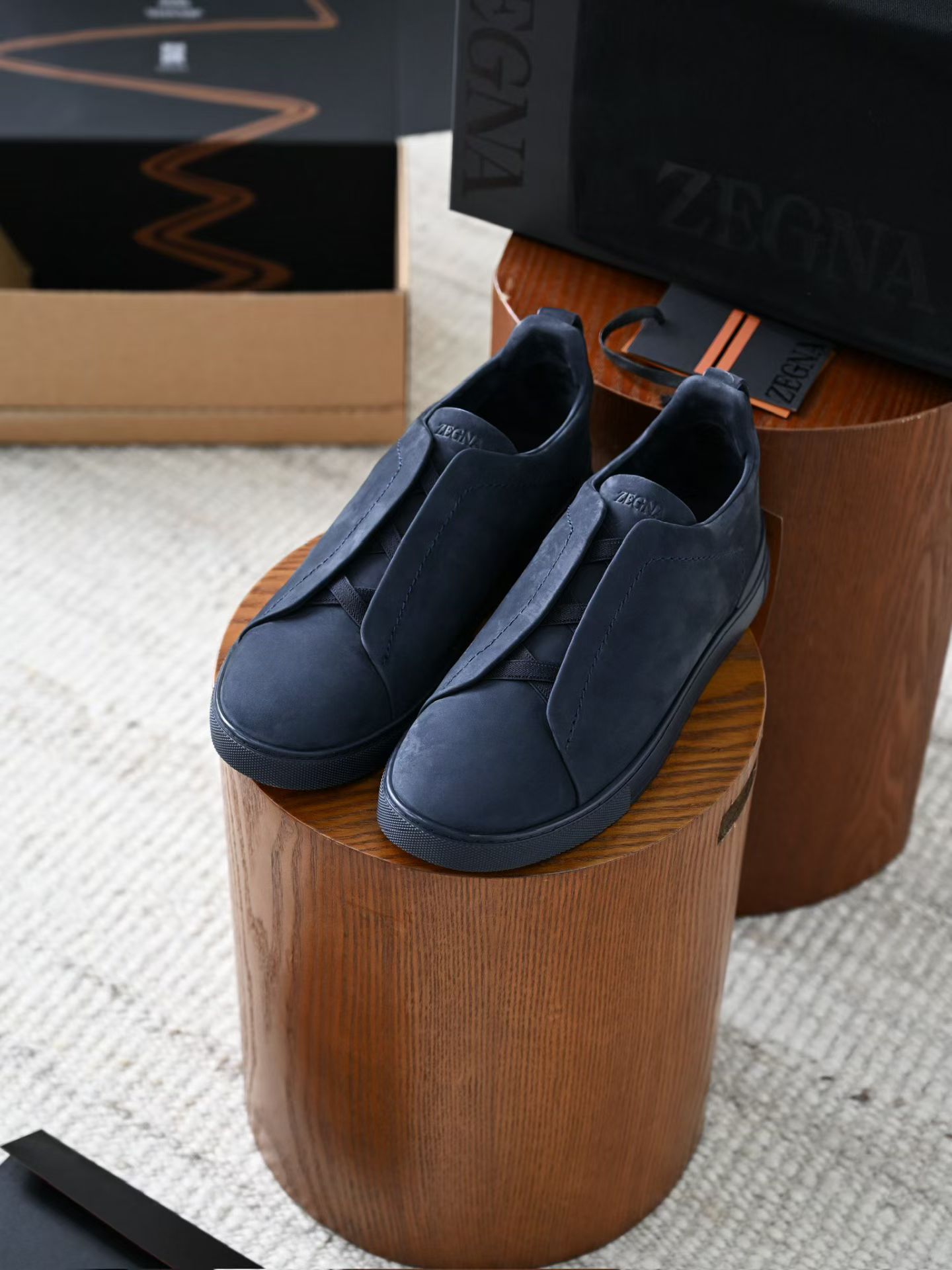 ZE2441-5 杰尼亚  Zegna Triple -(Suede) Laceless Sneakers -C0-LHNBC-S7964Z