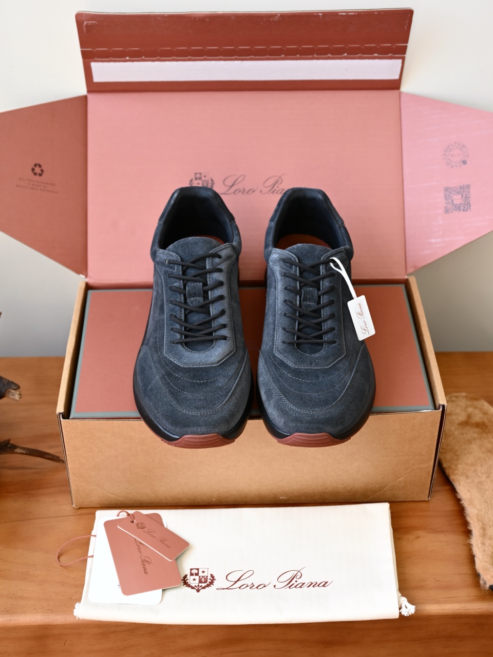 Loro Piana LP Men’s Comfortable Low-Top Casual Shoes (Suede) -LP2651-C0