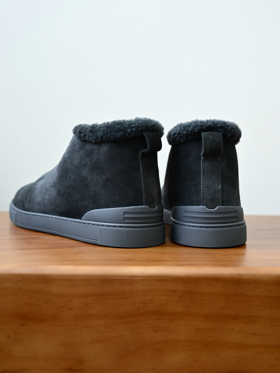 ZE2618-1G-Zegna Triple Stitch  Shearling Sneakers-C0-Deerskin leather 杰尼亚 麂皮高筒