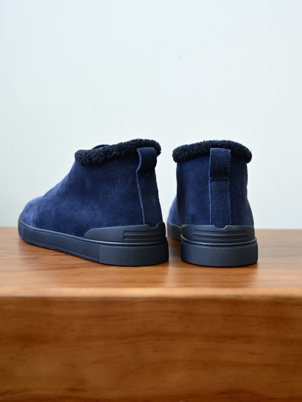 ZE2618-1G-Zegna Triple Stitch  Shearling Sneakers-C0-Deerskin leather 杰尼亚 麂皮高筒