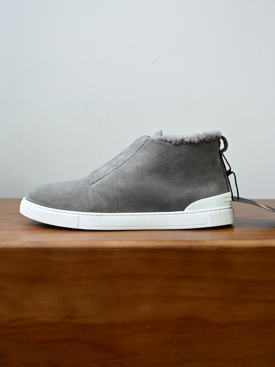 ZE2618-1G-Zegna Triple Stitch  Shearling Sneakers-C0-Deerskin leather 杰尼亚 麂皮高筒