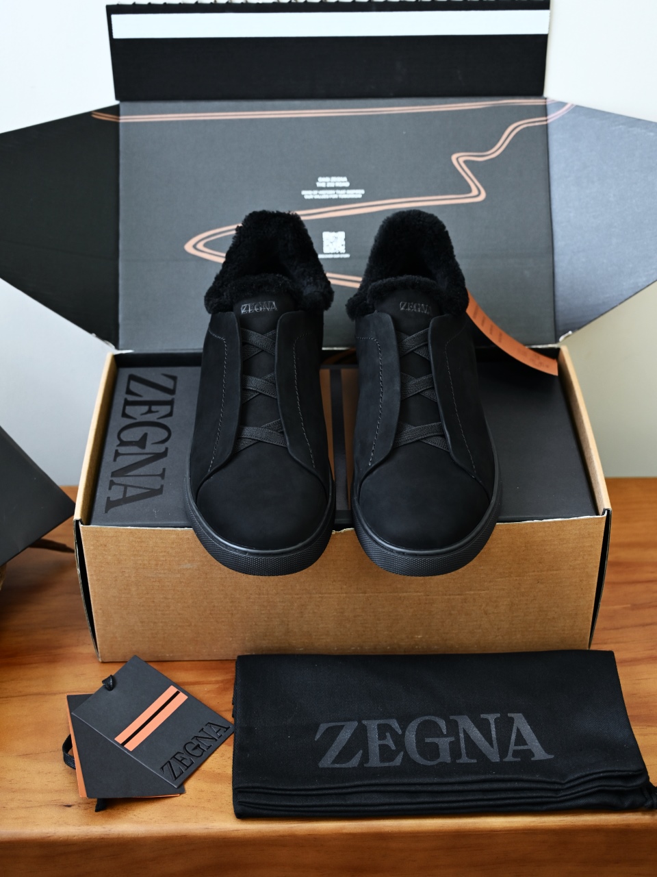 Zegna Winter Collection Triple Stitch Men’s Low-Top Casual Shoes-C0-ZE2617-5M