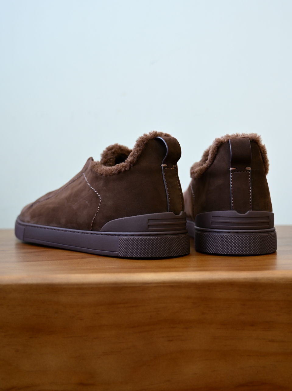 ZE2617-5M-Zegna Triple-Elastic Slip-On-Premium Suede Leather-Plush Shearling-Lined-C0 麂皮加绒