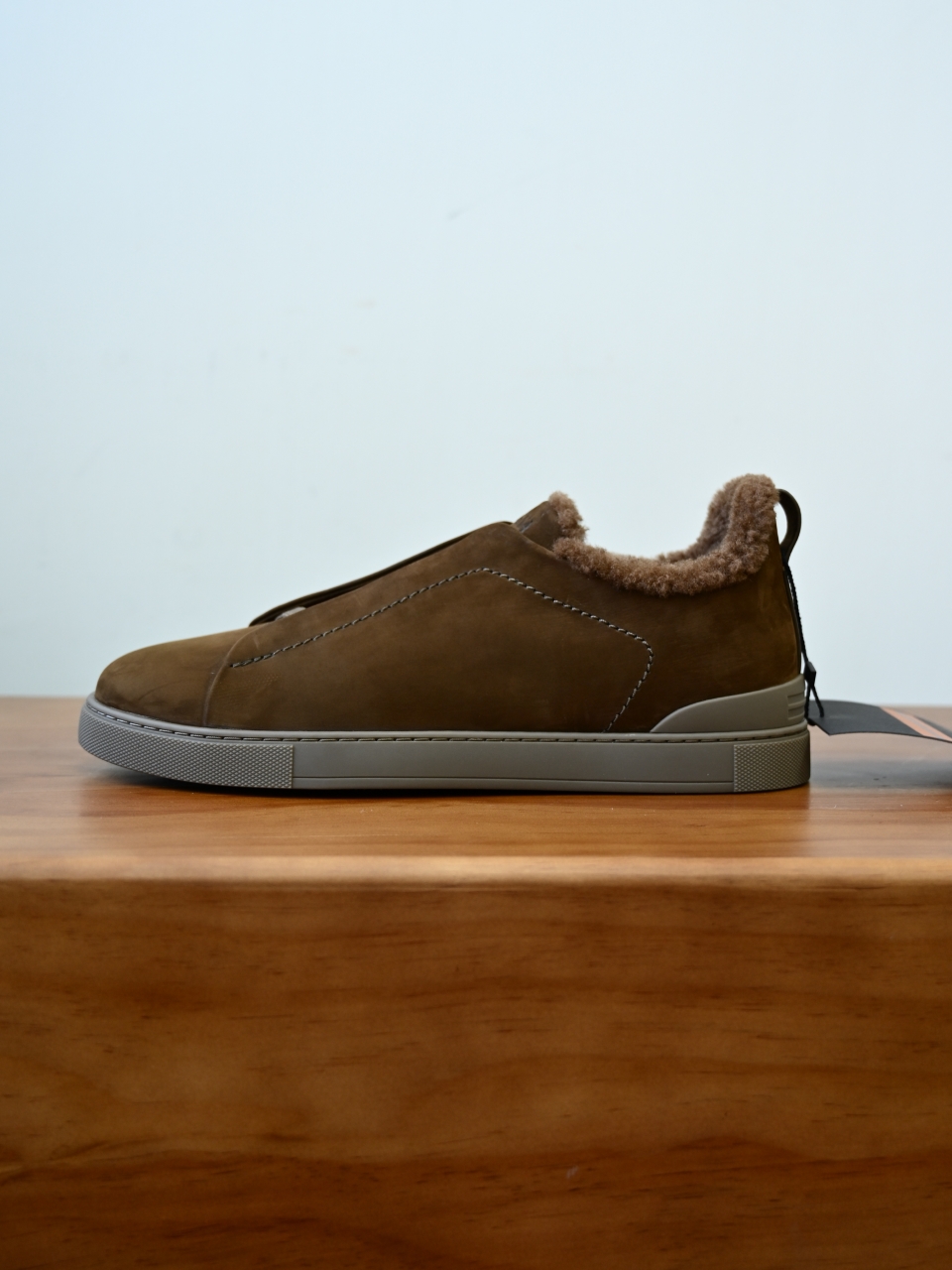 ZE2617-5M-Zegna Triple-Elastic Slip-On-Premium Suede Leather-Plush Shearling-Lined-C0 麂皮加绒