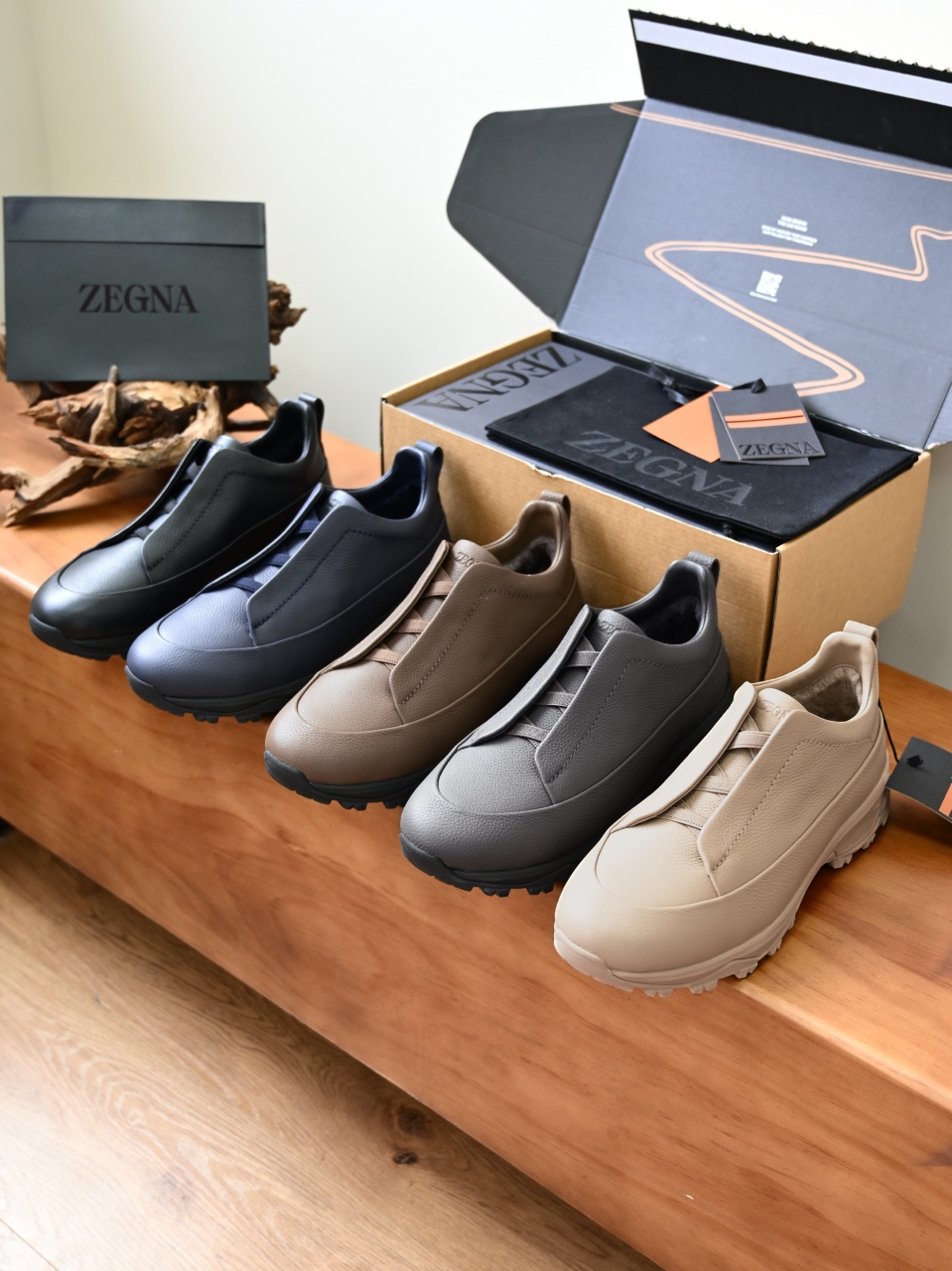 ZE2617-5M-Zegna Triple Fleece-Lined Outdoor Sports Shoes for Winter — Litchi-Patterned / Cowhide-C0