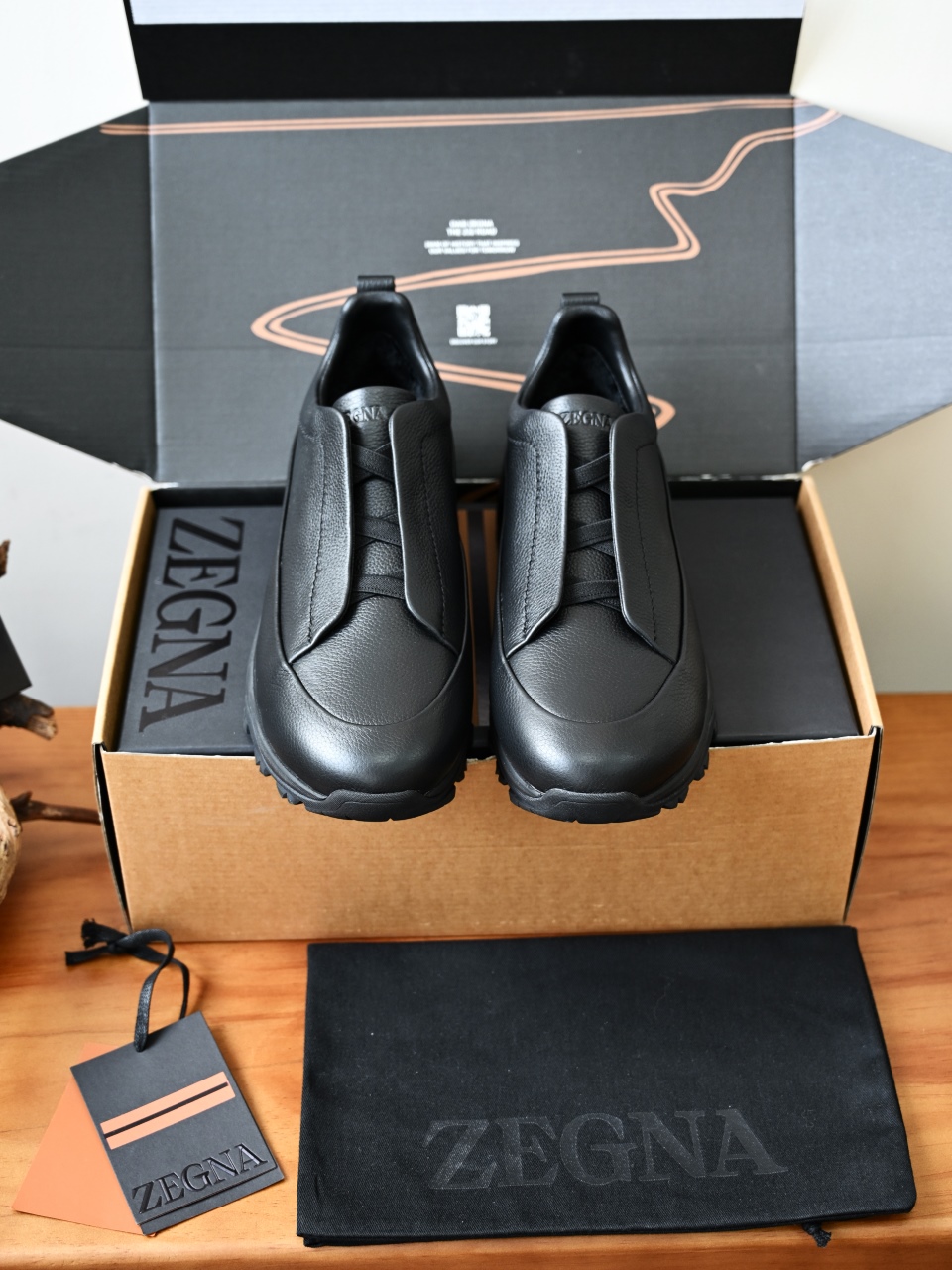 ZE2617-5M-Zegna Triple Fleece-Lined Outdoor Sports Shoes for Winter — Litchi-Patterned / Cowhide-C0