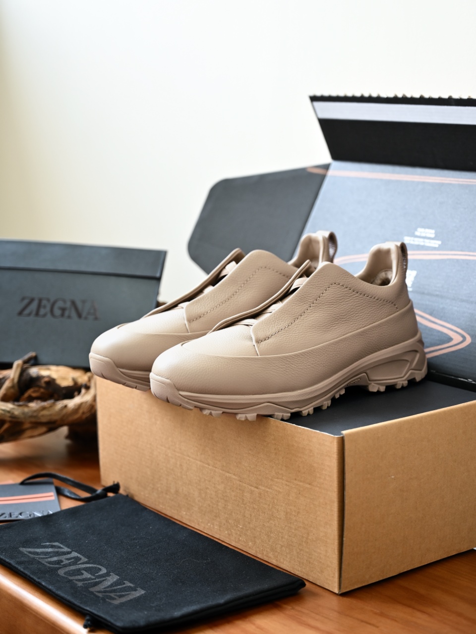ZE2617-5M-Zegna Triple Fleece-Lined Outdoor Sports Shoes for Winter — Litchi-Patterned / Cowhide-C0