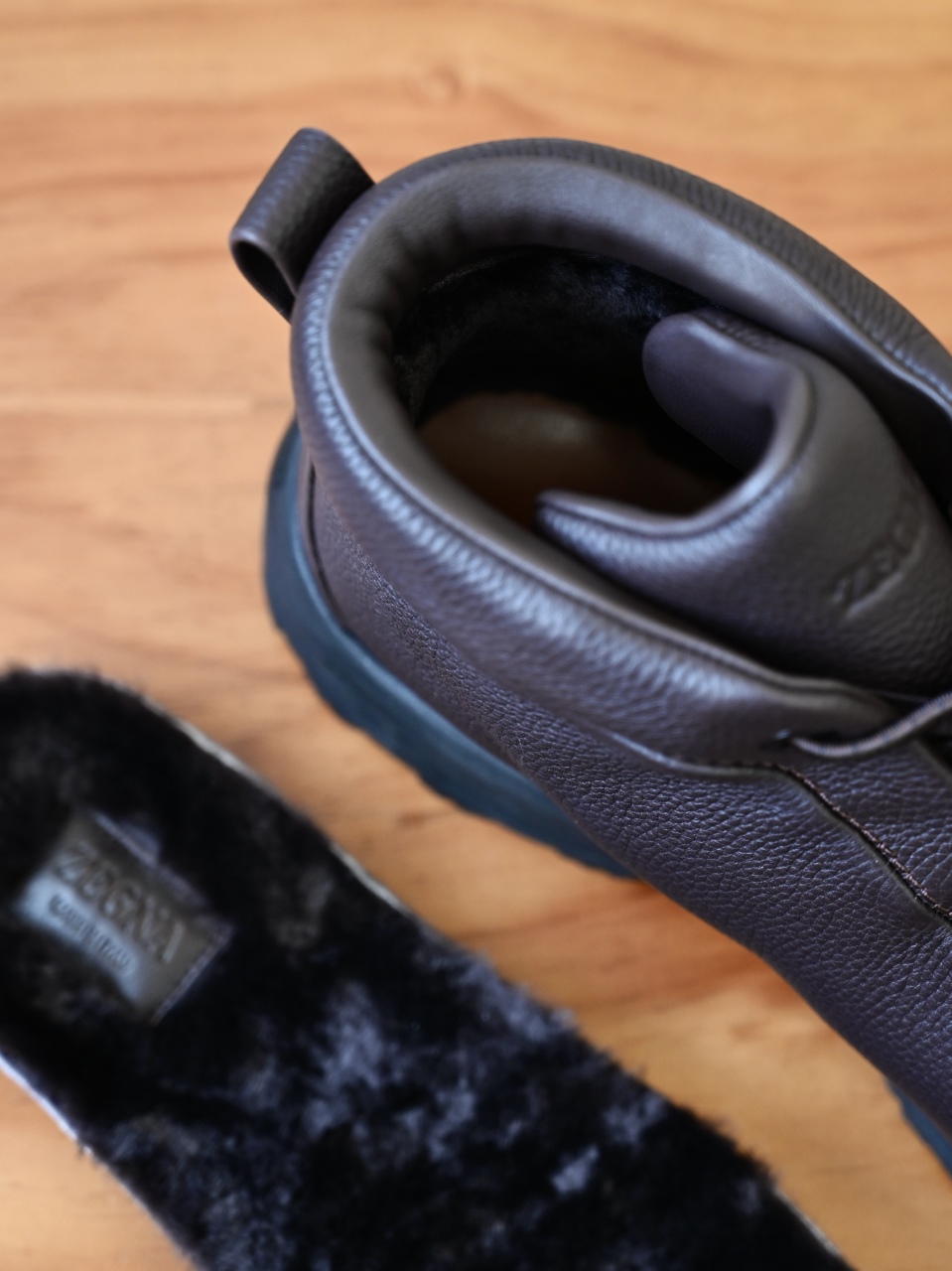ZE2527M-1-Zegna Quiet Luxury Grained Leather High-Top Sneakers – 1:1 Bespoke Quality Winter Casuals-C0