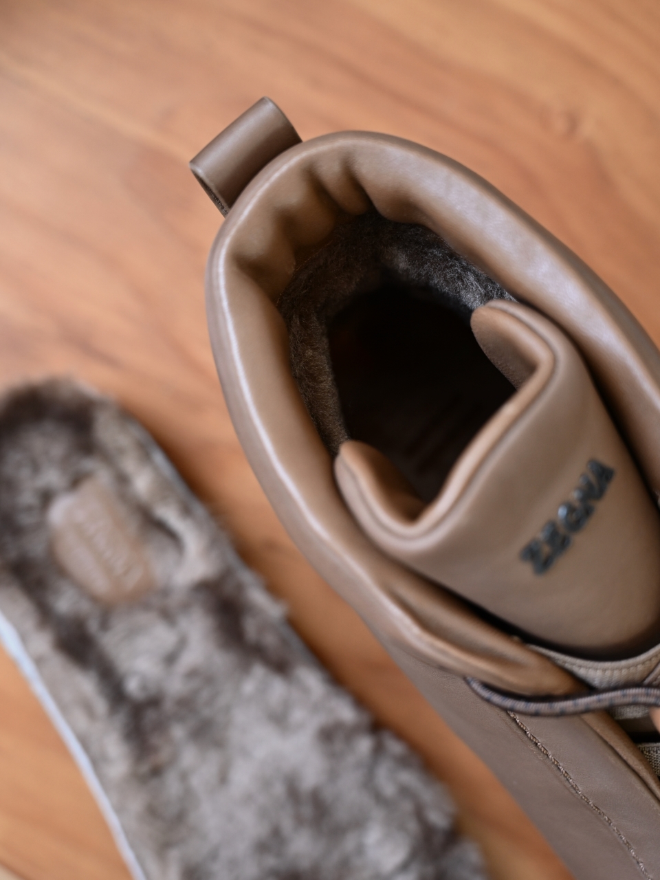 ZE2527-M-Zegna Men’s Triple Stitch Smooth Leather Sport Boots-C0-Fleece-lined for winter-加绒高筒