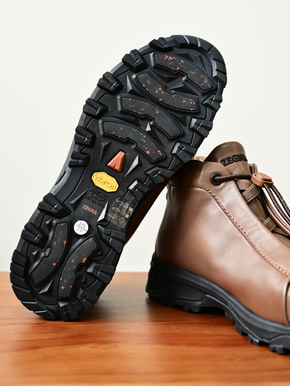 ZE2527-M-Zegna Men’s Triple Stitch Smooth Leather Sport Boots-C0-Fleece-lined for winter-加绒高筒