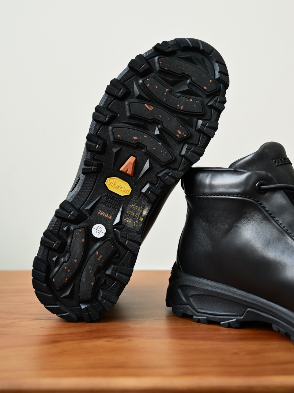 ZE2527-M-Zegna Men’s Triple Stitch Smooth Leather Sport Boots-C0-Fleece-lined for winter-加绒高筒