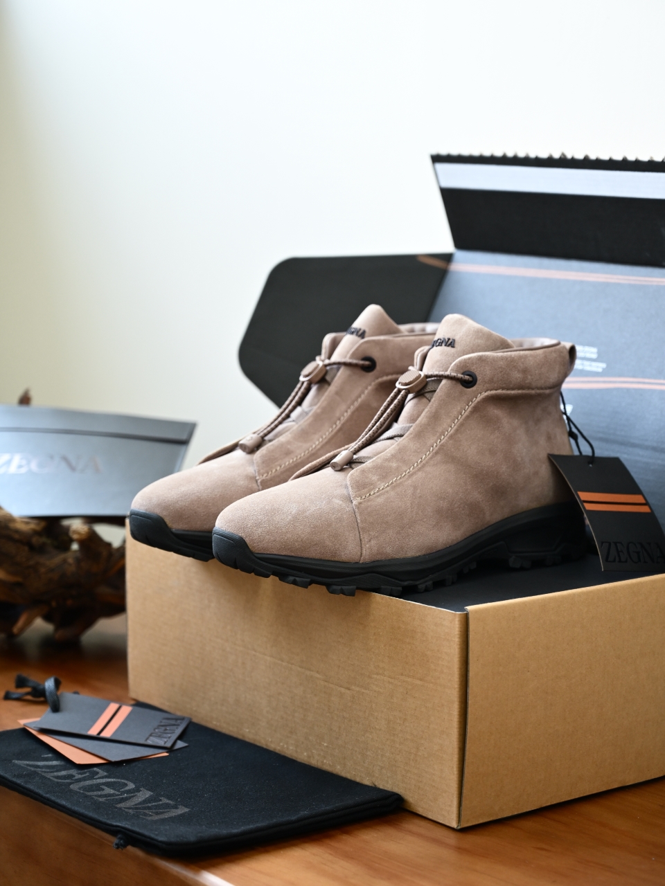 ZE2527-M-Zegna Men's Triple Stitch Suede Leather Sneakers-C0-Fleece-lined for winter-加绒高筒