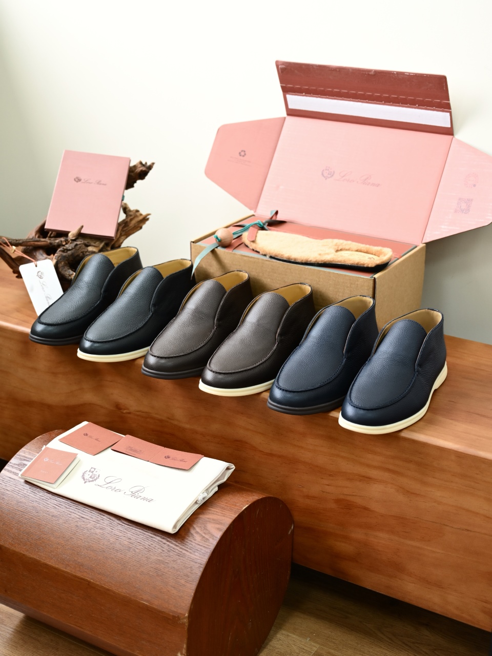 Loro Piana LP Open Walk Men（Grained Calfskin Leather）（Shearling/Merino Wool Insole）-LP2635-3-C0-荔枝纹毛鞋垫