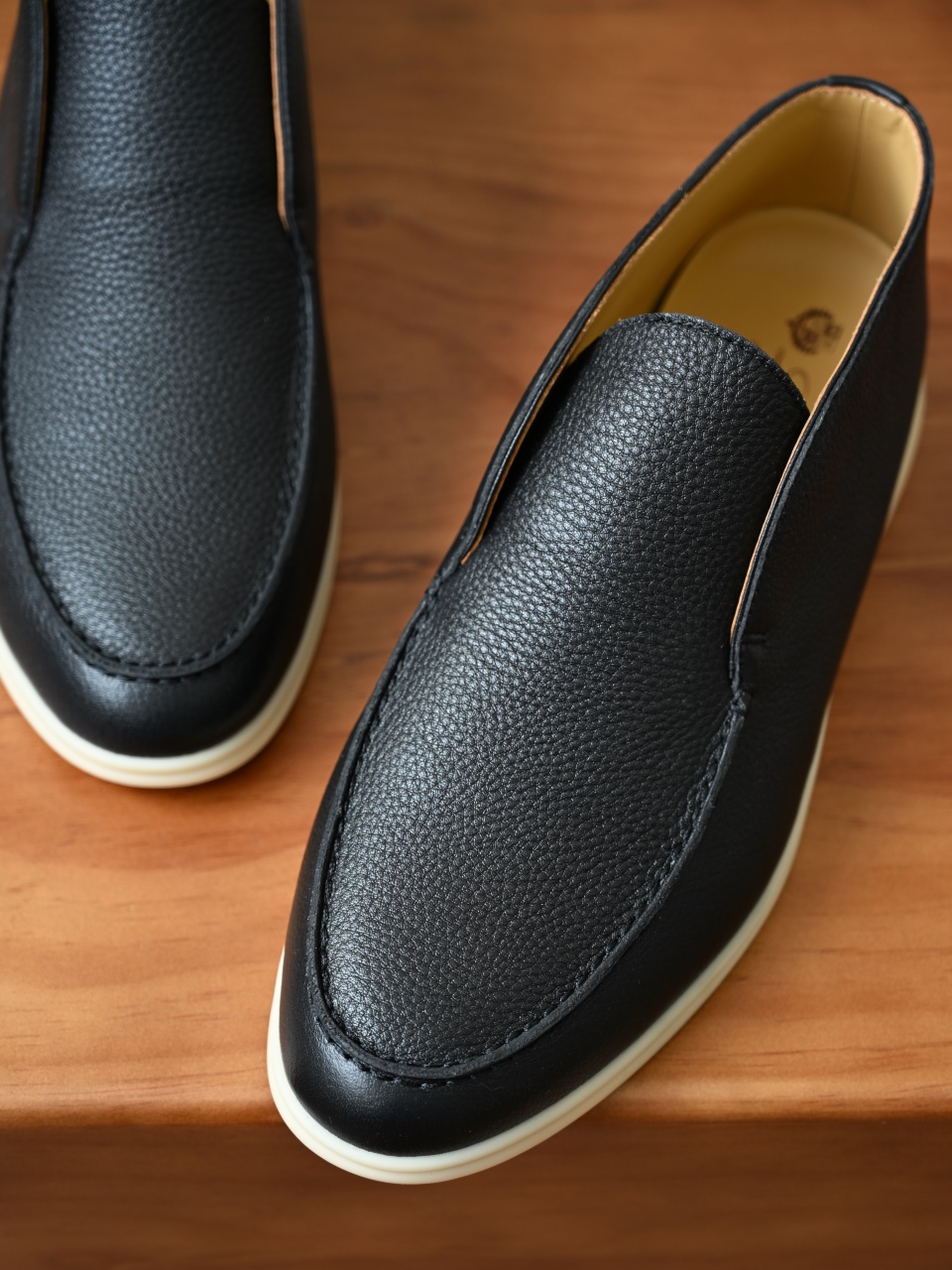 Loro Piana LP Open Walk Men（Grained Calfskin Leather）（Shearling/Merino Wool Insole）-LP2635-3-C0-荔枝纹毛鞋垫