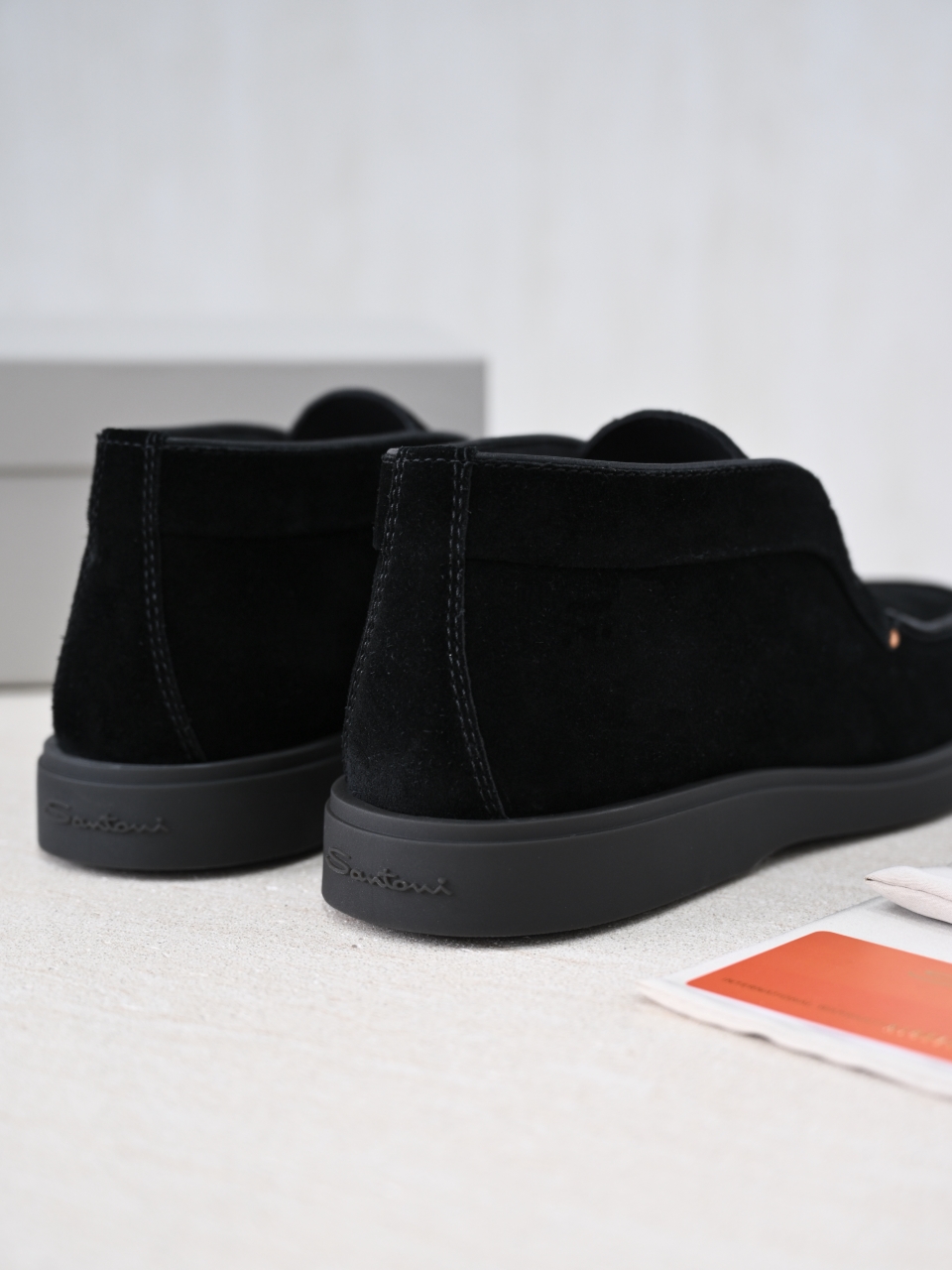 （Removable Fur Insole）Santoni Men's Suede Boots C0-ST2545