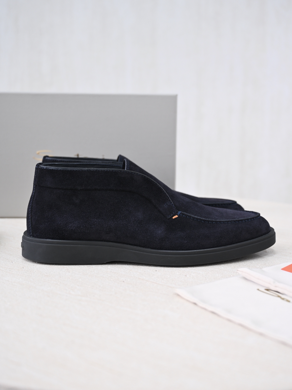（Removable Fur Insole）Santoni Men's Suede Boots C0-ST2545