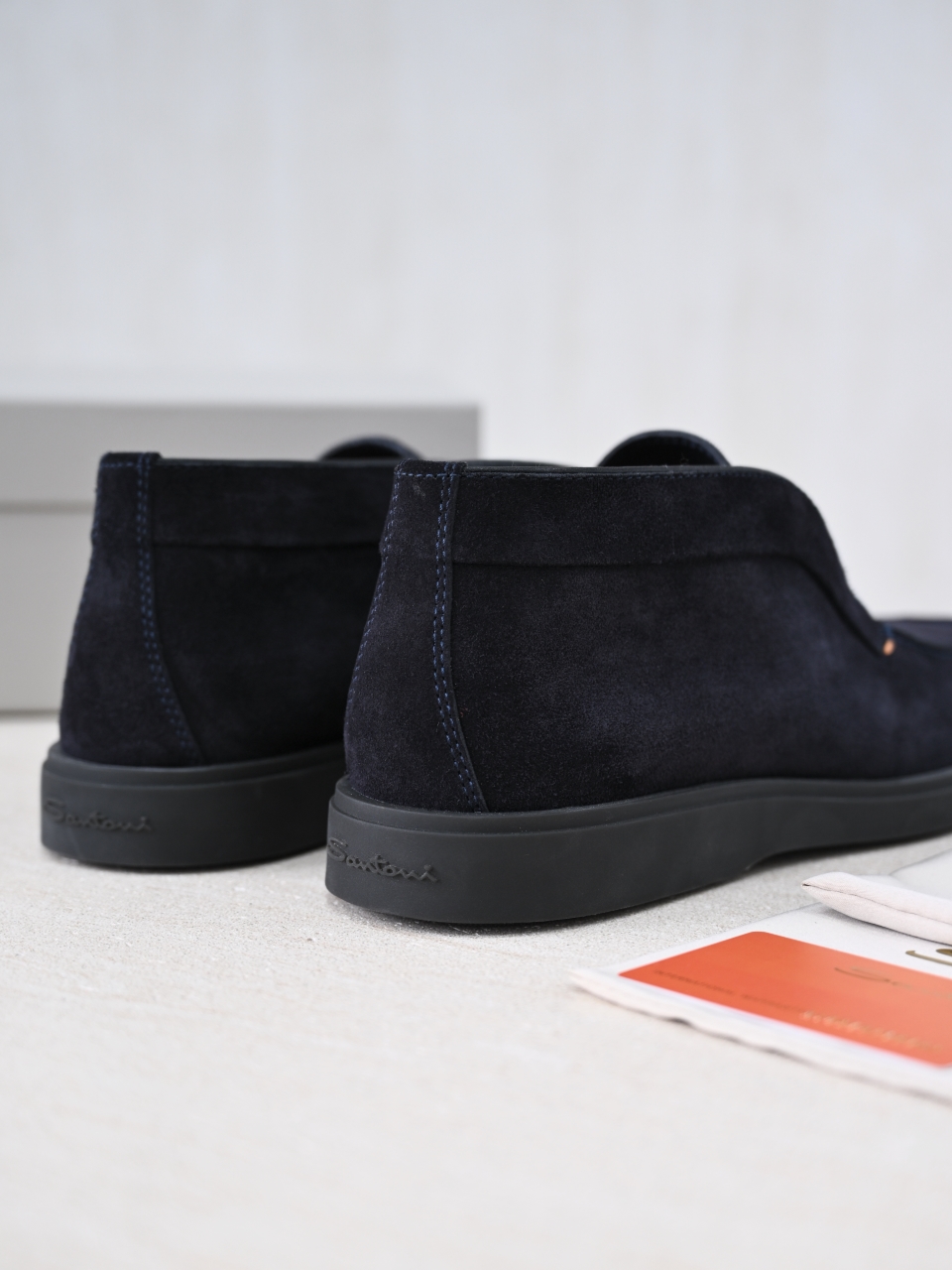 （Removable Fur Insole）Santoni Men's Suede Boots C0-ST2545