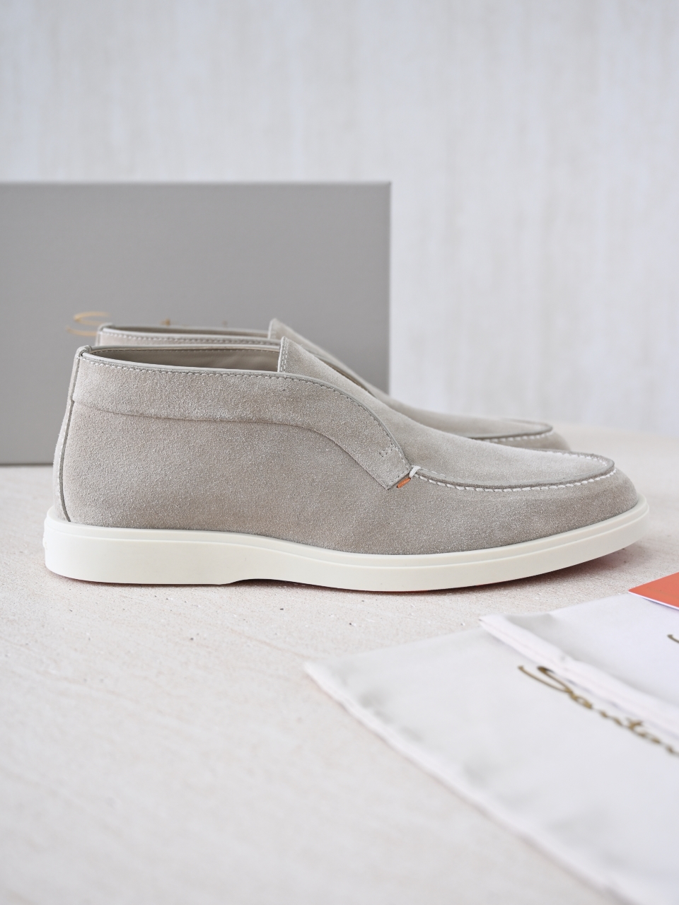 （Removable Fur Insole）Santoni Men's Suede Boots C0-ST2545